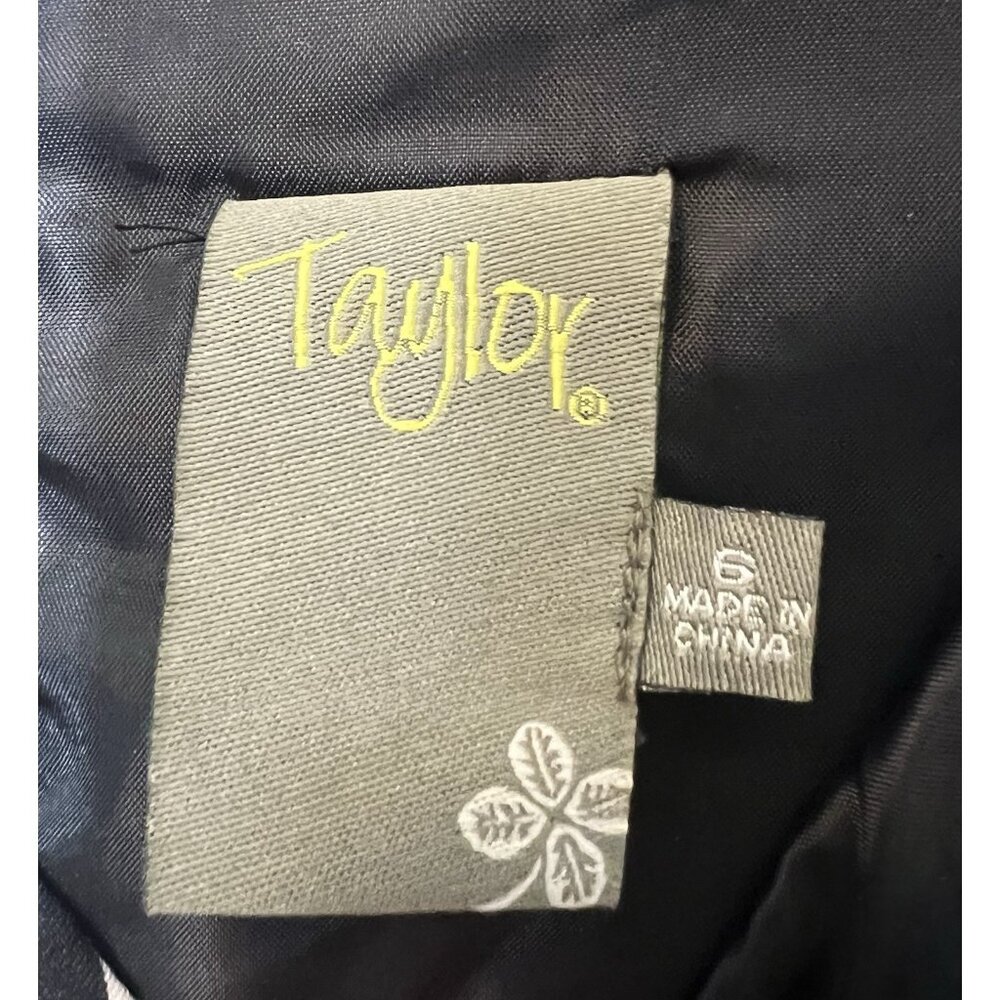 Taylor Women’s Dress Polka Dots size 6 Black/ White V Neck Pockets Sleeveless - Picture 3 of 12